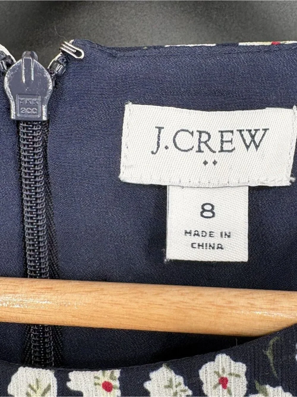 J.Crew Women's Floral Printed Tiered Midi Dress 8 Navy White Ditsy Spring Preppy - Picture 4 of 8